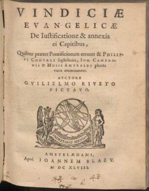 Vindiciae evangelicae de iustificatione et annexis ei capitibus