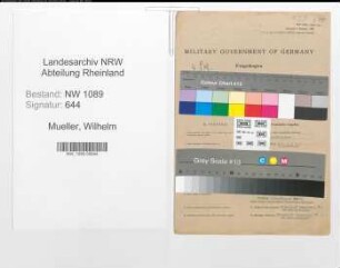 Entnazifizierung Wilhelm Mueller , geb. 19.03.1899 (Polizist)