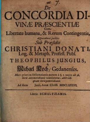 De concordia divinae praescientiae cum libertate humana et rerum contingentia