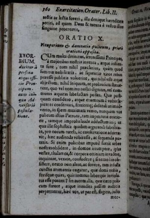 Oratio X. Vituperium & damnatio pulicum, priori orationi opposita.