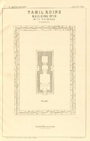 Plate XXII. Tamil ruins. Building No. 10. With premises. Plan.