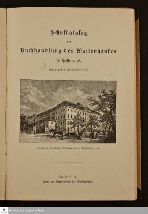 Schulkatalog der Buchhandlung des Waisenhauses in Halle a. S. : ausgegeben im Herbst 1895