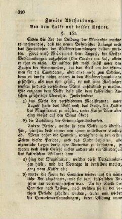 Zweite Abtheilung. Von dem Volke und dessen Rechten