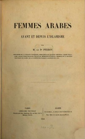 Femmes arabes avant et depuis l'Islamisme
