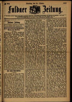 Ausgabe vom Dienstag, den 25. Oktober 1887.