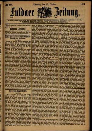 Ausgabe vom Dienstag, den 25. Oktober 1887.