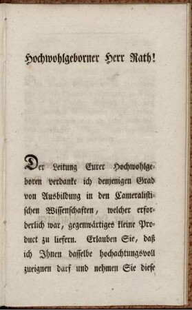 Hochwohlgeborner Herr Rath!