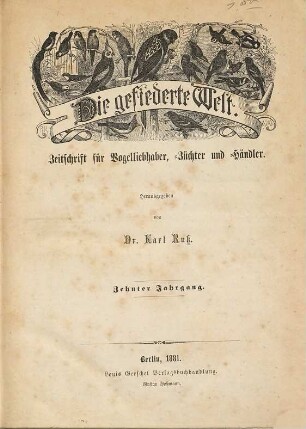 Gefiederte Welt : GW, 10. 1881