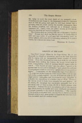 Locusts at the Cape