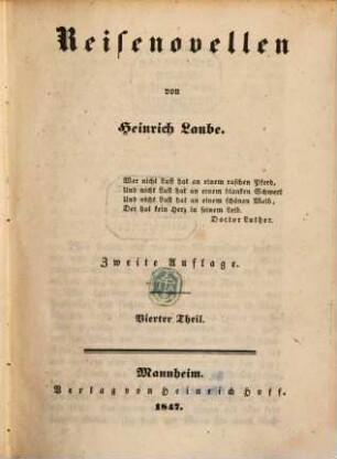 Heinrich Laube's Novellen, 4. Reisenovellen ; 4