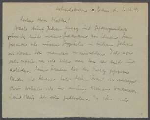 Brief von Eugen Clermont an Georg Kolbe
