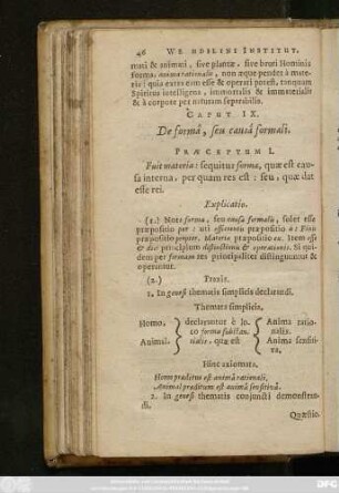 Caput IX. De formâ, seu causâ formali.