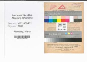 Entnazifizierung Marta Rumberg, geb. 21.05.1892 (Stadtsekretaer)