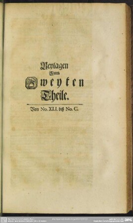 Beylagen Zum Zweyten Theile
