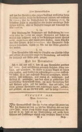 Titulus XII. Von Curatoren.