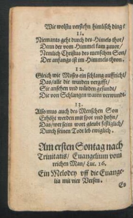 Am ersten Sontag nach Trinitatis ...