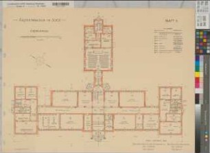 Soest (Soest) Archigymnasium Bestandspläne Blatt 3 Grundriß Erdgeschoß 1928 1 : 100 60 x 80 Druck: Bogdan Gisevius, Berlin Humpert; Dobisch Staatshochbauamt Soest