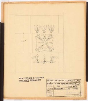 Reichsluftfahrtministerium, Berlin: Durchfahrten V2/V4 (Relief): Ansicht 1:20