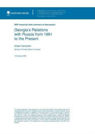 Georgia's relations with Russia : from 1991 to the present
