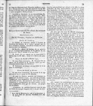 Analyse des travaux de l'Académie des sciences de Paris