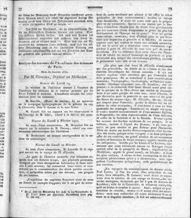 Analyse des travaux de l'Académie des sciences de Paris