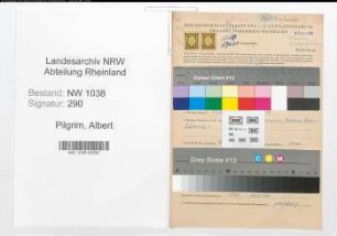 Entnazifizierung Albert Pilgrim , geb. 27.10.1913 (Kaufmann)