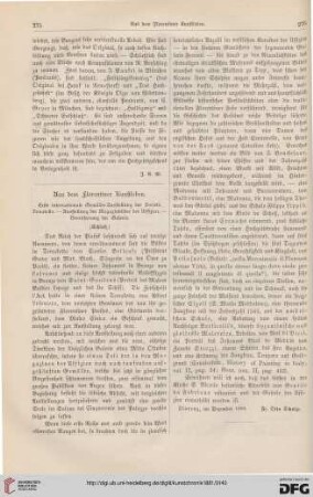 Aus dem Florentiner Kunstleben, [4]: Erste internationale Gemälde-Ausstellung der Società Donatello - Ausstellung der Magazinbilder der Uffizien - Bereicherung der Galerie