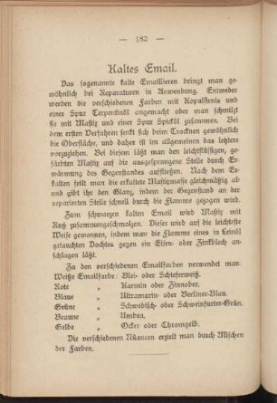 Kaltes Email.