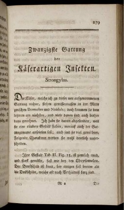 Zwanzigste Gattung der Käferartigen Insekten. Strongylus.