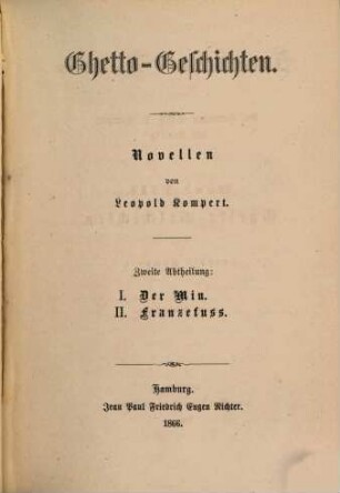 Israelitische Novellen, 8,II