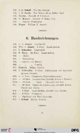 G. Handzeichnungen (Nr. 599-615)