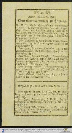 Kaiserl. Königl. V. Oest. Oberpostamtsverwaltung zu Freyburg.