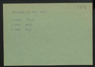 Valentyn, Rolf van der