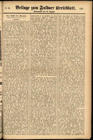 Zweite Ausgabe vom Samstag, den 14. August 1897.