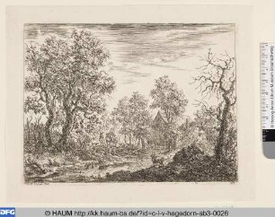 Landschaft mit Reiterin und Hirte