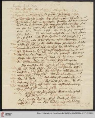 Korrespondenz Karl Immanuel Nitzsch / Carl Ullmann: Brief von Karl Immanuel Nitzsch an Carl Ullmann