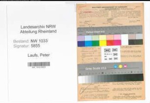 Entnazifizierung Peter Laufs , geb. 30.01.1922 (Binnenschiffer)