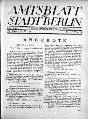 1929,21: Nr. 21, 26. Mai 1929
