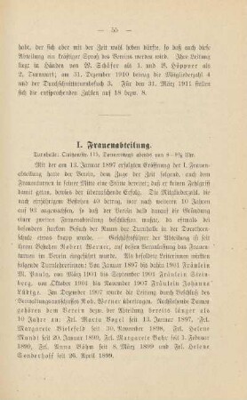 I. Frauenabteilung