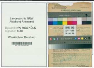 Entnazifizierung Bernhard Wisskirchen , geb. 28.01.1891 (Expedient)