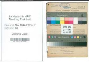 Entnazifizierung Josef Mecking , geb. 22.09.1911 (Schneider)