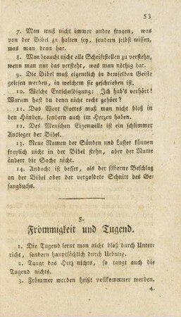 5. Frömmigkeit und Tugend