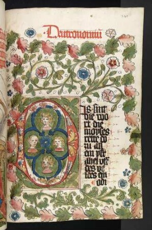 Initiale D mit Brustbildern in Medaillons