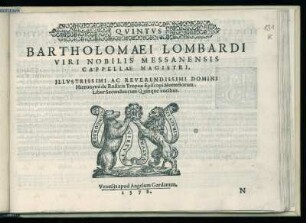 Bartolomaeo Lombardi: Mottectorum. Liber secundus cum Quinque vocibus. Quintus