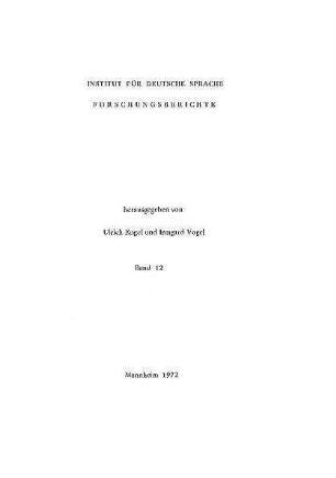 Das konjunktivische Bedingungsgefüge im heutigen Deutsch : Sichtung von Belegmaterial und Vorüberlegungen zur didaktischen Auswertung bestimmter Abschnitte einer vom Institut für Deutsche Sprache herausgegebenen linguistischen Monographie
