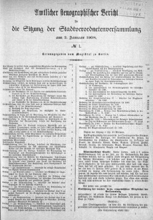 No. 1, 2. Januar 1908