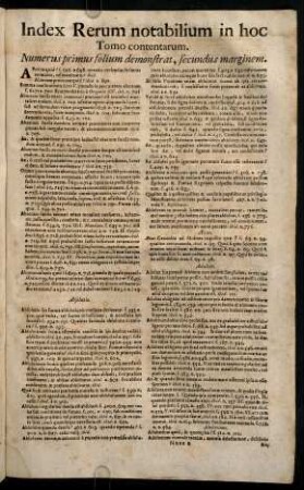 Index Rerum notabilium in hoc Tomo contentarum