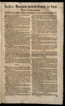 Index Rerum notabilium in hoc Tomo contentarum