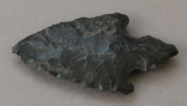 Arrowhead made from obsidian