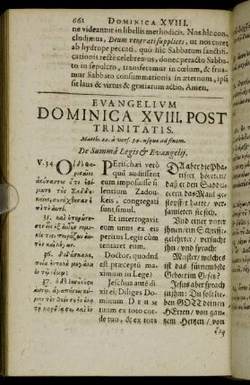 Evangelium Dominica XVIII. Post Trinitatis.